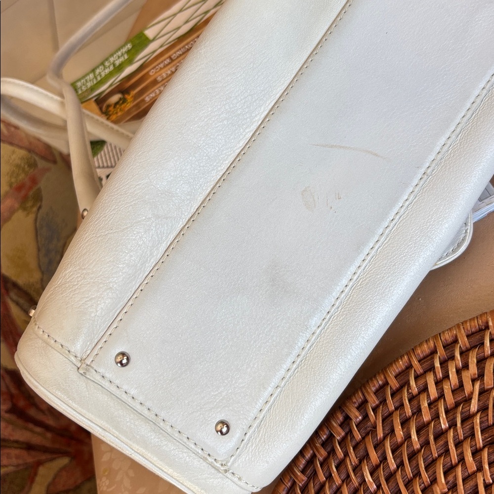 Cole Haan White Shoulder Bag with Silver Accents - Picture 8 of 10
